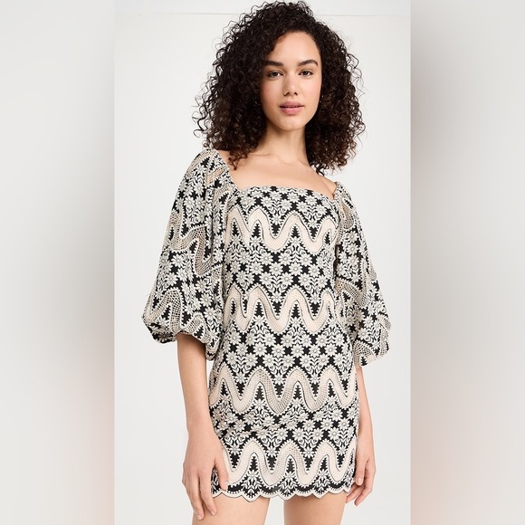 Cara Cara Dresses & Skirts - NWT Cara Cara Montauk B&W Scallop Eyelet Mini Dress Large